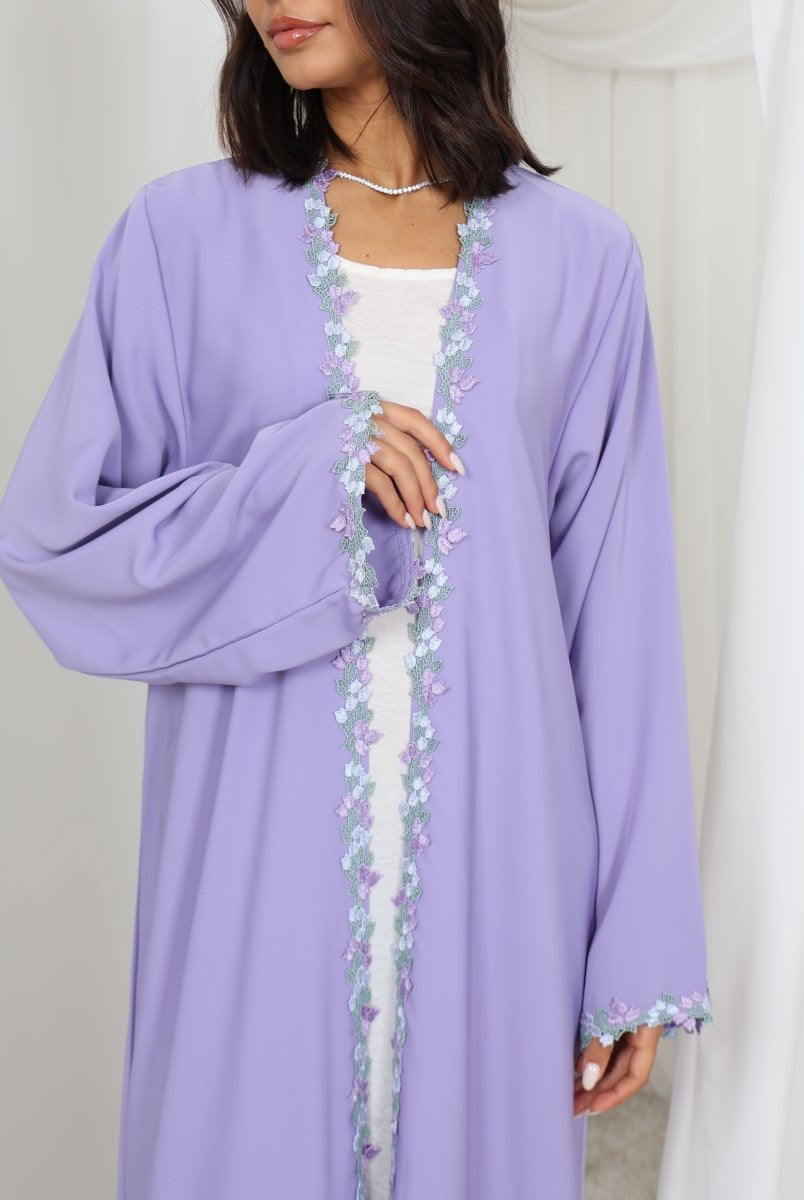 The Abeer (عبير) Lilac Abaya - Rumi - abaya - jilbab - عبایا - UAE - dubai - دبی - Muslim dress